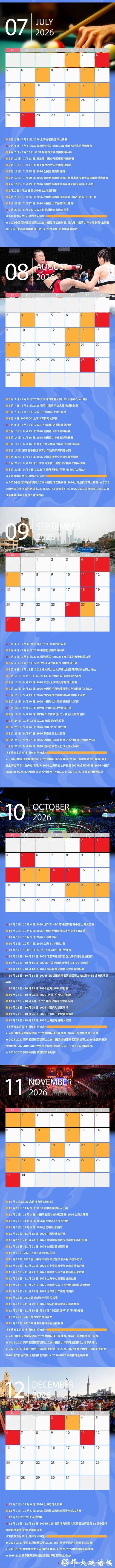 2026年上海体育有哪些大事值得你关注